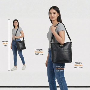 Sac bandoulière noir en cuir véritable fait main pour femmes |   Sac à main décontracté à porter à l'épaule et en bandoulière - Product Image 5