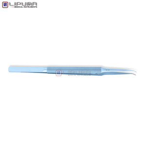 Pinzas Médicas de Titanio con Mango Redondo de 6.3 Pulgadas (16 cm), Curvas, con Puntas Cóncavas y Convexas Recubiertas de TC de 0.4 mm - Product Image 5
