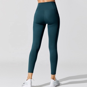 Fitness Leggings Gym Workout <b>Pants</b> Active Wear High Waisted Breathable Custom Logo <b>Yoga</b> <b>Pocket</b> Spandex/Nylon Quick Dry Full - Product Image 4
