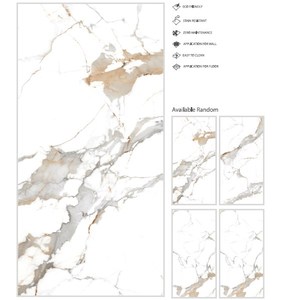 Azulejos de Porcelana Pulida con Superficie Brillante de 60x120 cm, Impresión Digital Estatuario, 8-9 mm de Grosor, Antibacterianos, Resistentes a las Manchas, Premium - Product Image 5