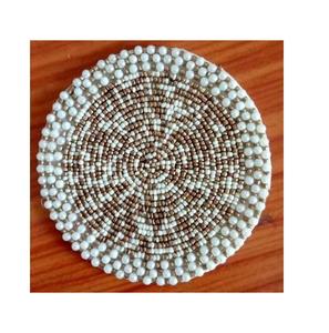 Top Seller Elegant Round Shape Embroidery <b>Beaded</b> <b>Coaster</b> Latest Piece Manufacturer And Supplier <b>Beaded</b> <b>Coaster</b> Table Decorate - Product Image 3