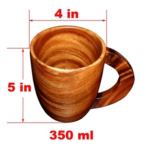 Mug à café en bois durable, réutilisable, style japonais, tasse à bière peinte, vaisselle écologique pour la cuisine - Product Image 4