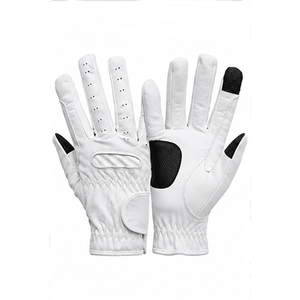 Guantes de equitación de cuero acolchado, guantes ecuestres perforados con agarre de control, equipo ecuestre - Product Image 2