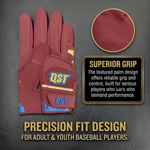 Gants de frappe de baseball personnalisés avec logo, poignet réglable, gants de frappe réglables avec grip antidérapant, gants de sport de baseball pour équipe - Product Image 6