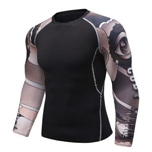 <b>Men</b> Long Sleeve Compression <b>Shirt</b> <b>Cool</b> Dry Workout Rashguard Athletic Fitness Wear Bulk Supplier - Product Image 2