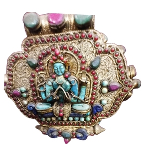 Handmade Gold-Plated Net Carve Ghau Tibetan Prnaments - Product Image 4