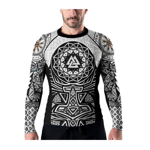 Camiseta de Compresión Personalizada para BJJ, Rashguard para Entrenamiento de MMA y Grappling sin Guantes, Transpirable, Elástica, Manga Larga - Product Image 1