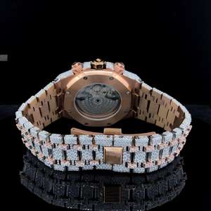 Export Quality Stylish Diamond <b>Watch</b> for Women with Leather Strap and Elegant Stone Setting for Casual Available For Sale - Product Image 4