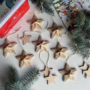 Wood <b>Snowflake</b> Christmas <b>Decoration</b> Handicraft Indoor Hanging Ornament Traditional Style Craft Gift - Product Image 4