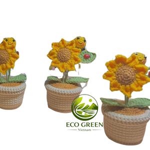 Tulipe en crochet faite à la main, plante en pot, fleur en fil tricoté, mini décoration de bureau à domicile, cadeau pour la Saint-Valentin, la fête des mères - Product Image 2