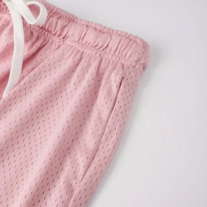 Pantalones Cortos Deportivos Casuales de Malla Sólida para Hombre, Color Rosa Claro, de Secado Rápido y Transpirables, con Cintura Elástica y Cordón Ajustable - Product Image 5