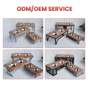 Comederos Elevados para Perros de Acero Inoxidable, Comederos Elevados para Gatos con Soporte de Madera, Comedero para Perros, Tazón para Comida de Mascotas, Accesorios para Mascotas - Product Image 3