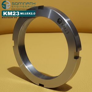 KM23 น็อตล็อคแบบมือขวา ผิวธรรมชาติ สแตนเลสสตีล ปลอกอะแดปเตอร์เพลาลูกปืน ความแม่นยำสูง ระบบเมตริก - Product Image 4