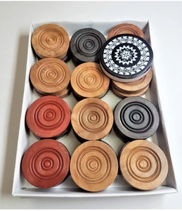 เหรียญคารอม ชุดคารอมเมน ไม้ 6 มม. ทนทาน กันน้ำ น้ำหนักเบา แผ่นกระดานคารอม เหรียญคารอม - Product Image 1