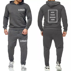Conjunto Deportivo de Hombre con Sudadera con Capucha Negra de Forro Polar Ecológico, Pantalones Deportivos, Manga Larga, Color Sólido, Diseño con Bolsillos, Transpirable, para Invierno - Product Image 6