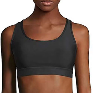 Women Solid Color Seamless Scoop Neck Racerback Sports <b>Bra</b> High Support Yoga Fitness Wear Breathable Quick Dry Four-way <b>Stretch</b> - Product Image 1