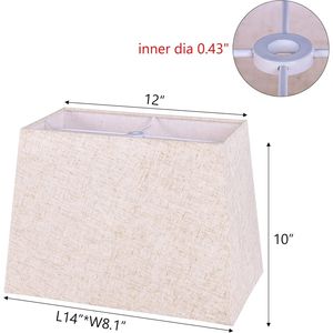 Wellmet 2-Piece <b>Set</b> of <b>Square</b> Fabric Lampshades 12\" X 14\" X 10\" for Enhanced Aesthetics & Comfort - Product Image 3