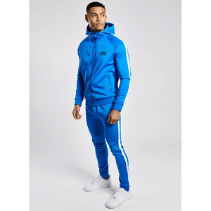 Ensemble de survêtement sportif en polyester pour hommes, veste à capuche zippée et pantalon de jogging, tenue d'équipe personnalisée pour l'école, le collège, le club, l'entraînement - Product Image 3