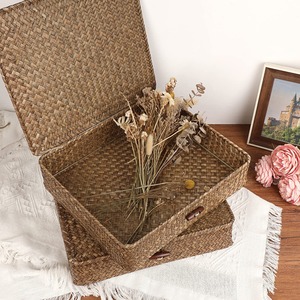 Seagrass <b>Storage</b> Baskets <b>Boxes</b> Rectangular <b>Shelf</b> Handmade <b>Storage</b> Basket Wholesale ecofriendly Made in Viet Nam - Product Image 2