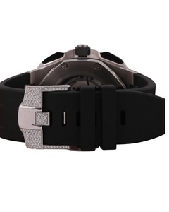 Montre classique pour homme à quartz sertie de diamants VVS Moissanite, bracelet en caoutchouc noir et cadran arabe, montre de haute qualité - Product Image 4