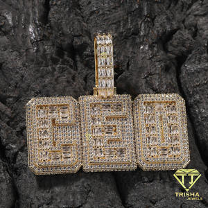 Pendentif Collier Lettre ESE en Diamant Moissanite avec Design Géométrique Audacieux et Blocs Brillants, Détails en Pierre Scintillante, Style Statement - Product Image 2