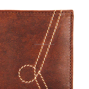 Porte-cartes RFID court en cuir véritable pour hommes, portefeuilles à fermeture ouverte, doublure en polyester, emballage de boîte-cadeau personnalisé, vente en gros - Product Image 6