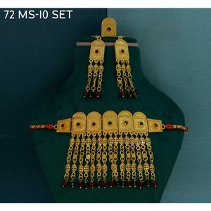 Luxury Exquisite Fashionable Middle Eastern <b>Wedding</b> Jewelry Latest MIJ Elegant High Quality Gold Plated Vintage Jewelry Set - Product Image 3