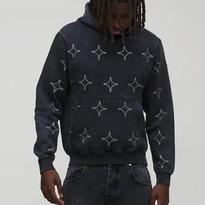 Sudadera con Capucha de Invierno Personalizada con Pedrería para Hombre, Corte Regular, Estilo Urbano, Algodón Grueso, Ecológica, Resistente al Viento, OEM ODM - Product Image 3