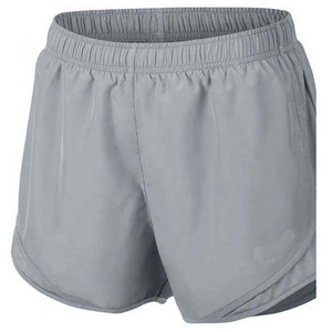 <b>Women's</b> Gray Knitted Sport <b>Shorts</b> <b>Elastic</b> <b>Waist</b> Quick Dry With Pockets Regular Fit Solid Color Mid <b>Waist</b> Style - Product Image 1