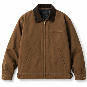 Blouson Bomber Detroit Personnalisé en Toile de Coton Épaisse, Style Workwear Vintage Lavé, Unisexe, Hiver, Fabricant OEM Marque Privée - Product Image 1