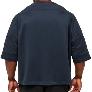 เสื้อยืดคอวีผ้าตาข่ายทรงหลวมสำหรับผู้ชาย ไซส์ใหญ่ 200 กรัม สีพื้น ผ้าฝ้าย แห้งเร็ว ระบายอากาศดี ลดราคาจากโรงงาน รับผลิตตามแบบ - Product Image 6