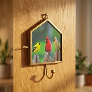 Artisan Design Brass <b>Metal</b> Photo <b>Frame</b> with Hook Brass glass <b>picture</b> <b>frame</b> with hook brass finish home decor office wedding - Product Image 2