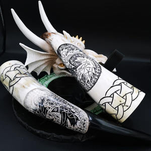 Authentic High Quality Polished Viking <b>Drinking</b> <b>Horn</b> for Mead & party Events Handcrafted Carved <b>Horns</b> at Best Cost from India - Product Image 3