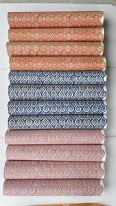 Hand Block Printed Cotton Paper Rolls for Gift Wrapping Craft Packaging <b>Scrapbooking</b> and Decorative Paper Projects - Product Image 3