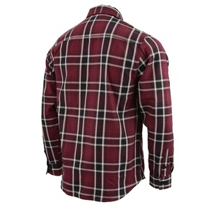 Chemise en flanelle à carreaux écossais rouge pour homme, style bûcheron classique, manches longues, double poche, vêtement de travail extérieur, personnalisable avec marque privée - Product Image 4
