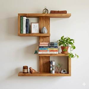 Wooden Wall <b>Shelves</b> Rustic Floating Storage <b>Shelves</b> For Living Room Bedroom Kitchen Home Decor Organization - Product Image 6
