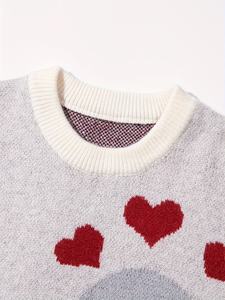 Pull en tricot décontracté à col rond avec motif jacquard personnalisé, 100% coton, pull en tricot ample pour homme - Product Image 4