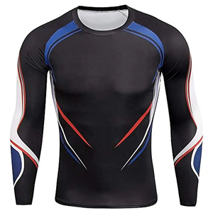 <b>Athletic</b> Men's Rash Guard Long Sleeve Compression Shirt with Moisture Wicking Fabric for Training Gym & Water Sports Rash Guard - Product Image 2