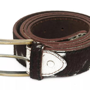 Cinturones de Pelo de Vaca de Diseñador Más Vendidos, en Elegante Cinturón de Cuero Vacuno Genuino Marrón para Mujer y Hombre a Precio de Fábrica - Product Image 4