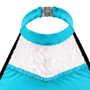 Haut court de cheerleading sans manches turquoise, blanc et noir pour femmes et filles – Tenue de performance athlétique pour équipes sportives - Product Image 3