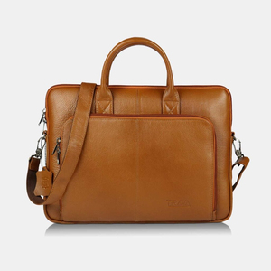 Porte-documents de luxe en PU fait main |   Sac pour ordinateur portable en cuir pleine fleur unisexe |   Sangle de transport légère pour valise avec rembourrage d'épaule - Product Image 1