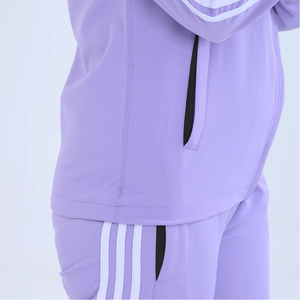 Women's Purple Tracksuit Full Zip Sporty Jogging Suit Solid Color Side Pockets Breathable Polyester/Cotton Autumn Casual Wear - Product Image 6