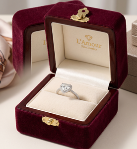 Halo Art Deco Half Eternity <b>Ring</b> <b>Fine</b> <b>Ring</b> IGI Certified DEF Color VS VVS Clarity 10K 14K 18K Solid Gold Heart Round Lab Diamond - Product Image 1