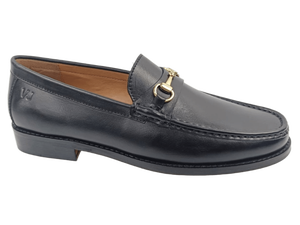 Mocasines Negros para Hombre, Punta Redonda, Sin Cordones, Zapatos de Oficina y Carrera, Antideslizantes, con Amortiguación de Aire, Suela de Goma, Logotipo Grabado - Product Image 1