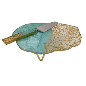 Présentoir à gâteaux rond en résine fait main pour mariages, hôtels et espaces de réception festifs – Support décoratif en résine et époxy pour pâtisseries - Product Image 4