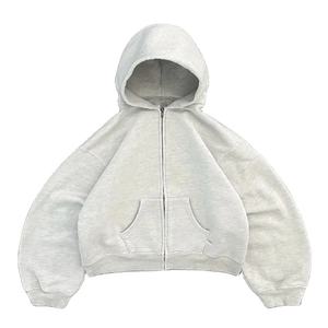 Personalizado de algodón orgánico Sweatsuit Fitness Deportes Chándales de gran tamaño al por mayor de alta calidad en blanco Zip up Hoodies Pants Set - Product Image 6