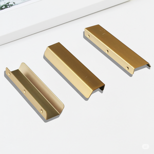 OEM Available Modern Brushed <b>Gold</b> Aluminum Alloy Edge <b>Pull</b> Cabinet Handle for Kitchen Bathroom Nightstands <b>Drawer</b> <b>Pulls</b> - Product Image 3
