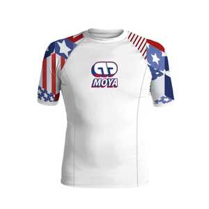 Rashguard BJJ personnalisé Jiu Jitsu No Gi, haut de compression à manches longues ou courtes, sublimation, séchage rapide, extensible dans les 4 sens, OEM - Product Image 1