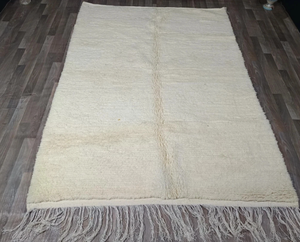 Tapis de prière persan marocain noué à la main en laine, écologique, antidérapant, à franges, motif géométrique, poils moyens, pour salon et chambre d'enfant - Product Image 2