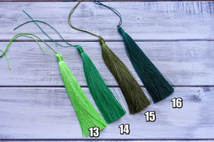 Pompon en soie de qualité supérieure, 24 couleurs, grand modèle de 15 cm, pour la décoration de Mala, les rideaux intérieurs et les vêtements, avec fils de fixation inclus - Product Image 6